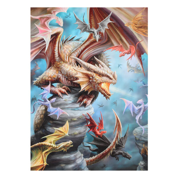 50x70cm Dragon Clan Canvas Plaque by Anne Stokes