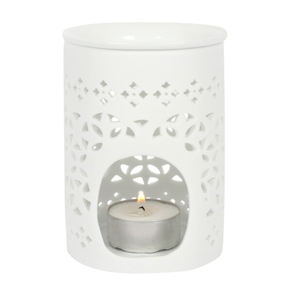 White Matte Cut Out Oil Burner