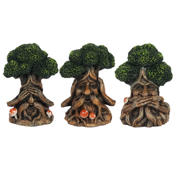 See, Hear, Speak No Evil Green Man Ornaments