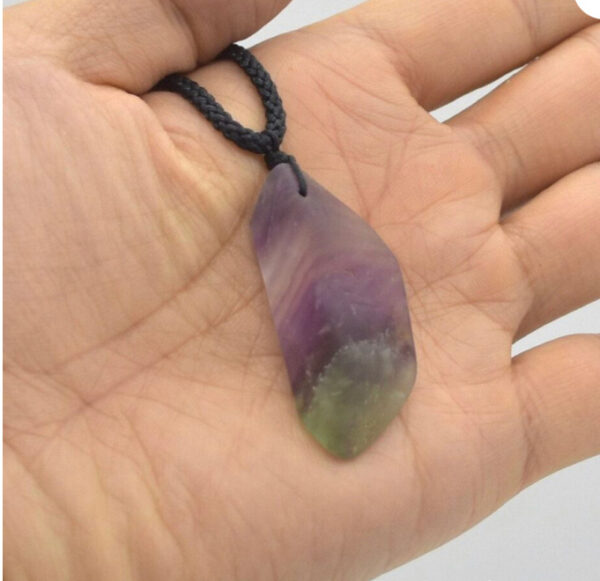 Natural Raw Rainbow Fluorite Pendant - Image 2